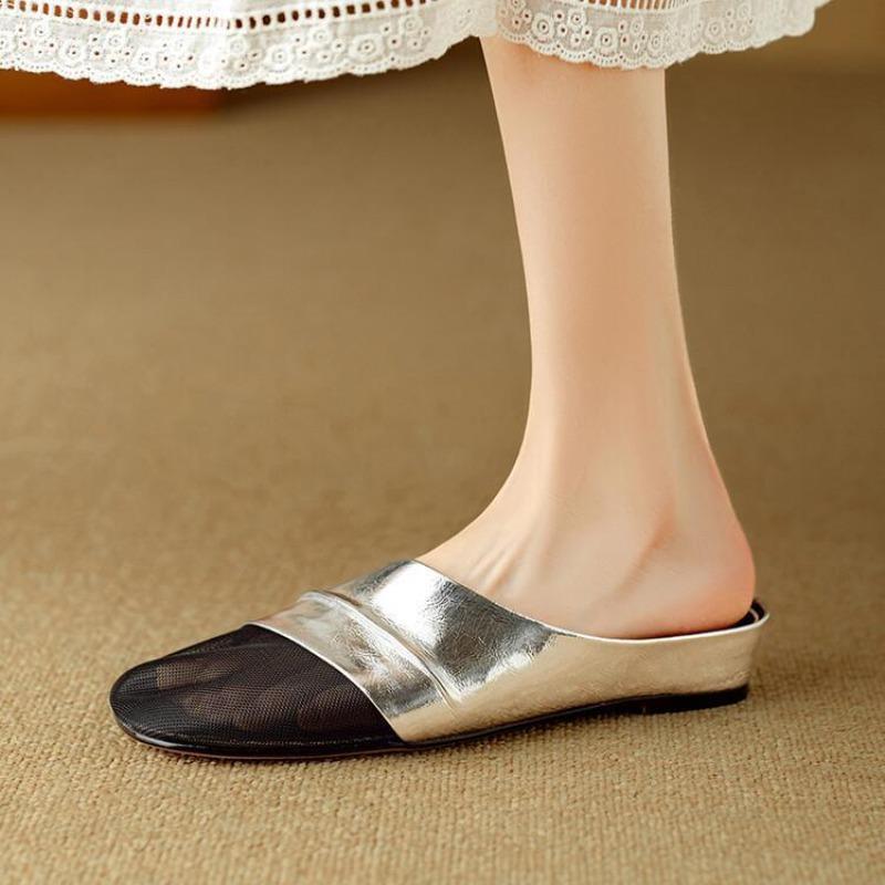 Mules Shoes Mesh Breathable Flat Women's Slippers and Ladies Sandals Designer Luxury Original New Fashion High Quality 39 Slides