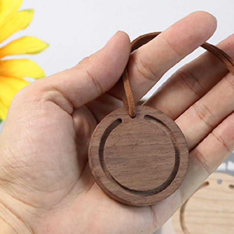 2 Round Wooden Automotive Air Fresheners Firm Wax Or Walnut For Sophisticated Look