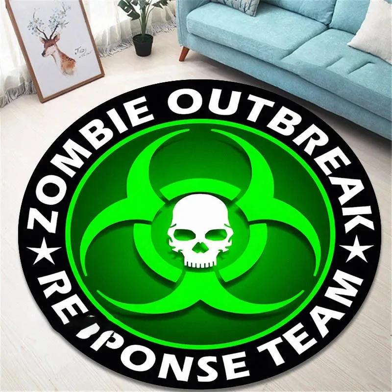 R-Resident Evil Umbrella Printed Round Carpet Living Room Bedroom Beautiful Mats Non -slip Door Pad Floor Mats Birthday Gift