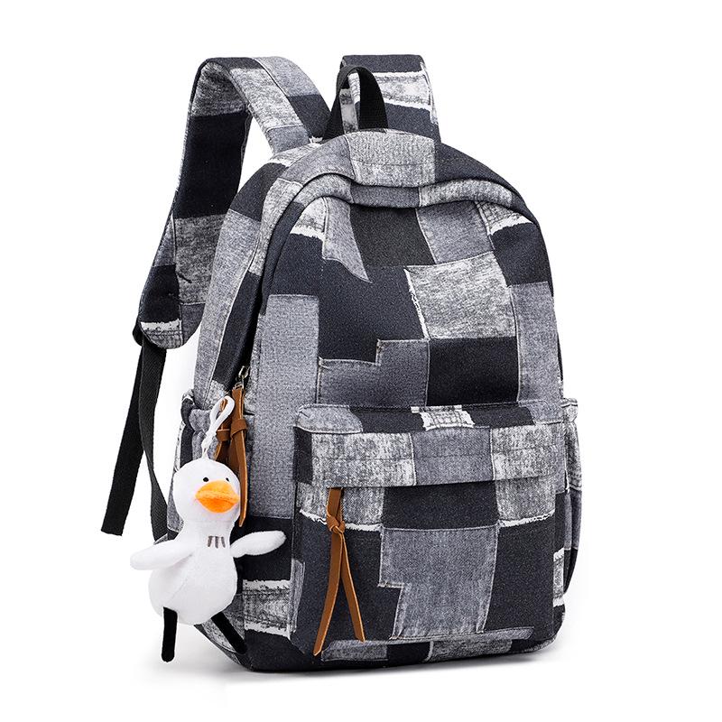 Women's Retro Plaid Large Capacity School Backpack - Japanese College Style