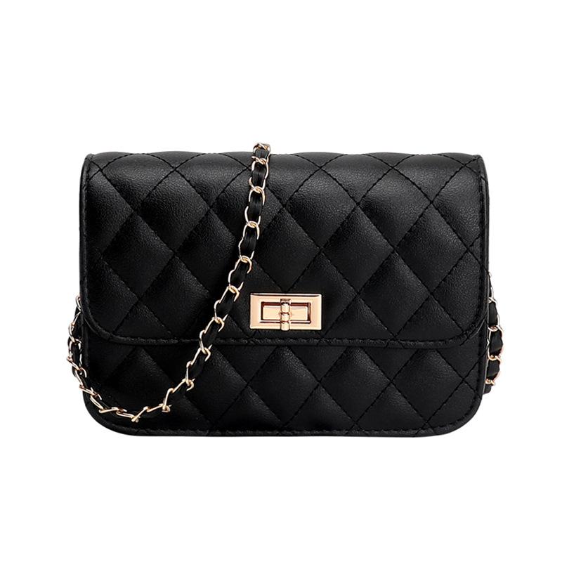 

Xiaoxiangfeng ins rhombus chain bag, all-match niche one-shoulder messenger female bag чёрный