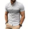 Camicia a quadri da uomo a maniche corte, vestibilità slim, casual con bottoni