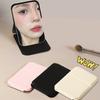 Desktop Mini Foldable Makeup Mirror Solid Color Pu Leather Simple Portable Wear-Resistant Student Compact Handheld Makeup Mir