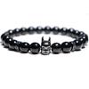Trendy Bracelet Male Natural Volcanic Hematite Tiger Eye Braclets Zirconia Strand Braslet Men Accessories Pulseras Crown Braclet