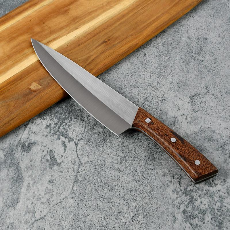 Kitchen Knives Cleaver Chef Slicing Meat Fish Fruit Cutter Sushi Solid Wood Butcher Stainless Steel Utility Knife
