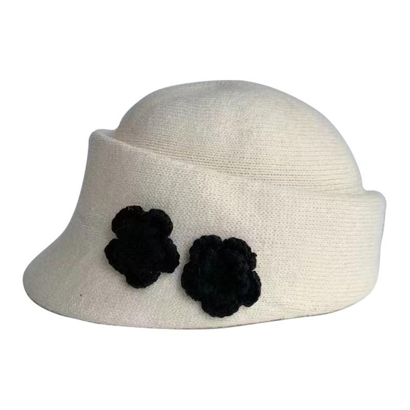 Korean Versatile Flower Beret Autumn and Winter New Windproof and Warm Hat for Women Outdoor Leisure Equestrian Hat Newspaper Boy Hat