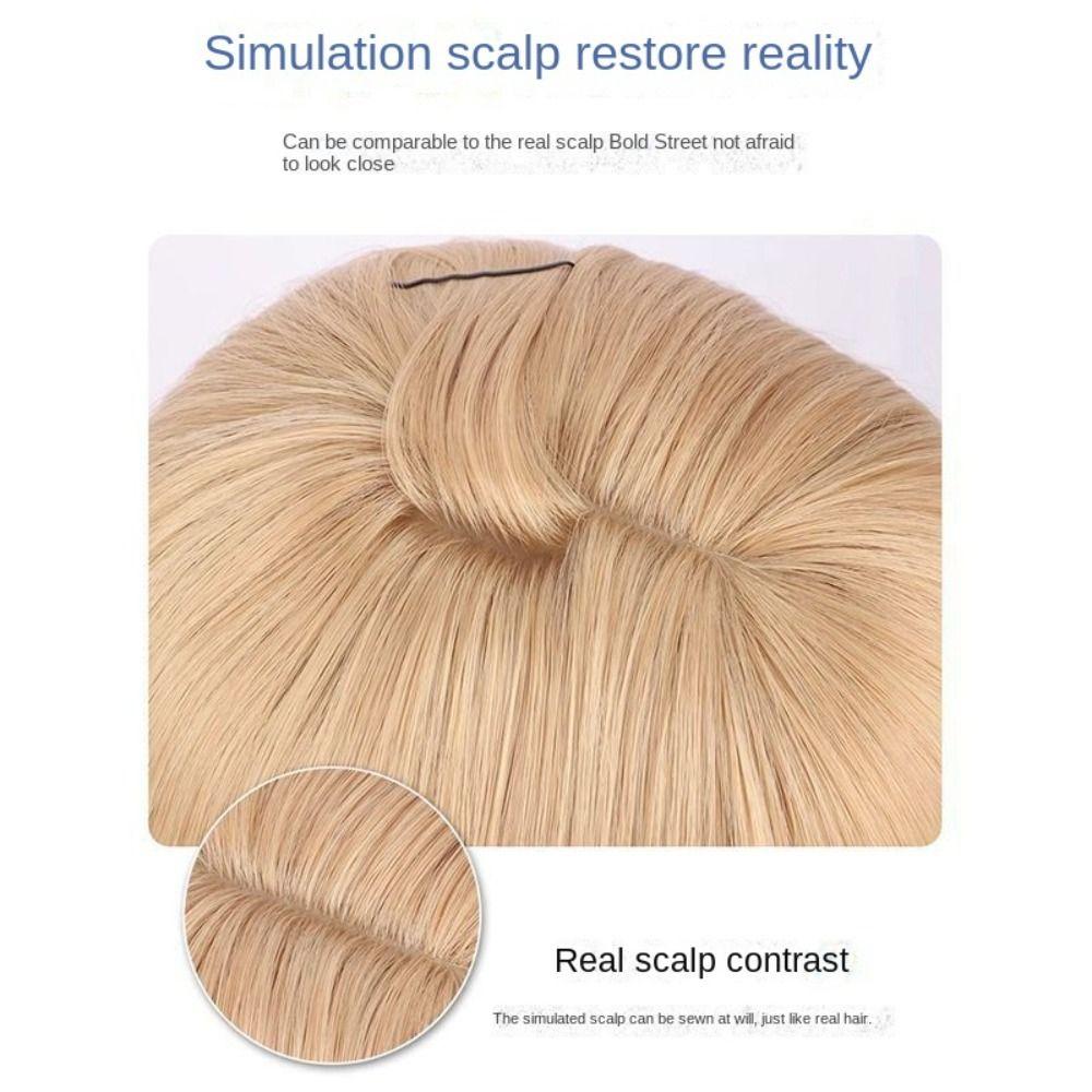 Lolita Short Bobo Hair Hair Extension Synthetic Wigs with Bangs Blond Anime Cosplay Wigs  Daily