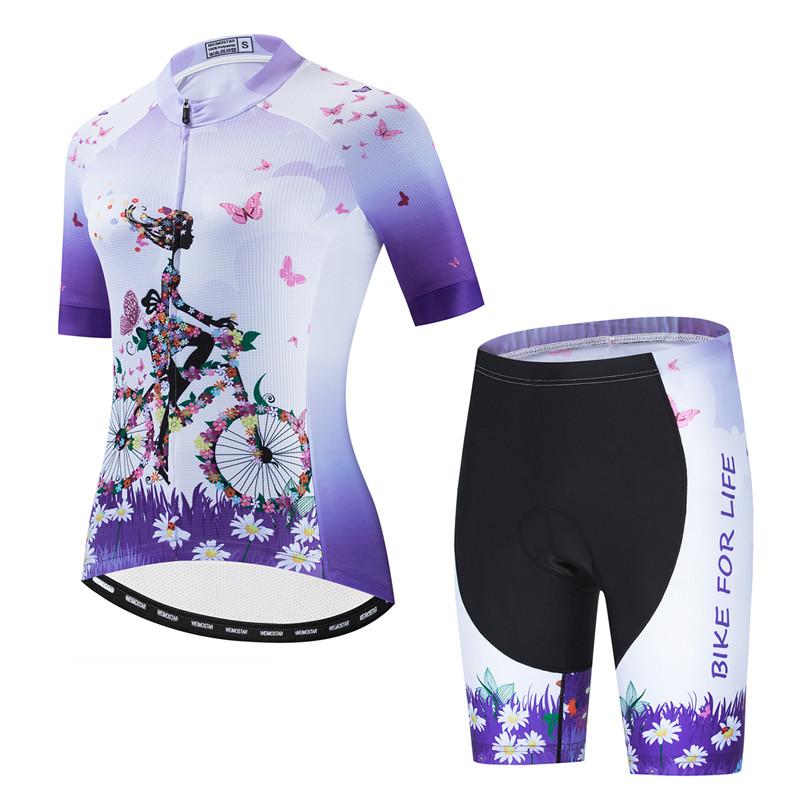 Weimostar Pro Team Abbigliamento da Ciclismo Set Maglia da Ciclismo da Donna Traspirante Abbigliamento per Mountain Bike Uniforme Estiva per Bici Ropa