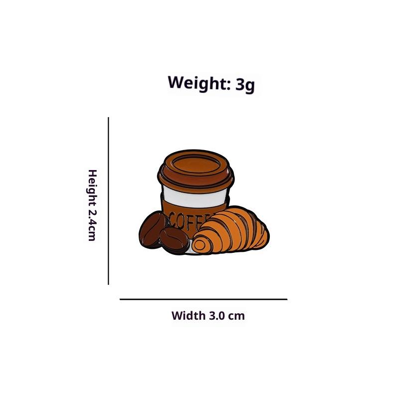 

I Love Coffee Enamel Brooch Coffee Bean Lapel Pins Croissant Coffee Machine Bag Creative Coffee Metal Badge Jewelry Friend Gift A3