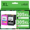 Ink Cartridges - HALLOLUX - 305XL - Pack of 2 - 600 Pages Black - 400 Pages Color