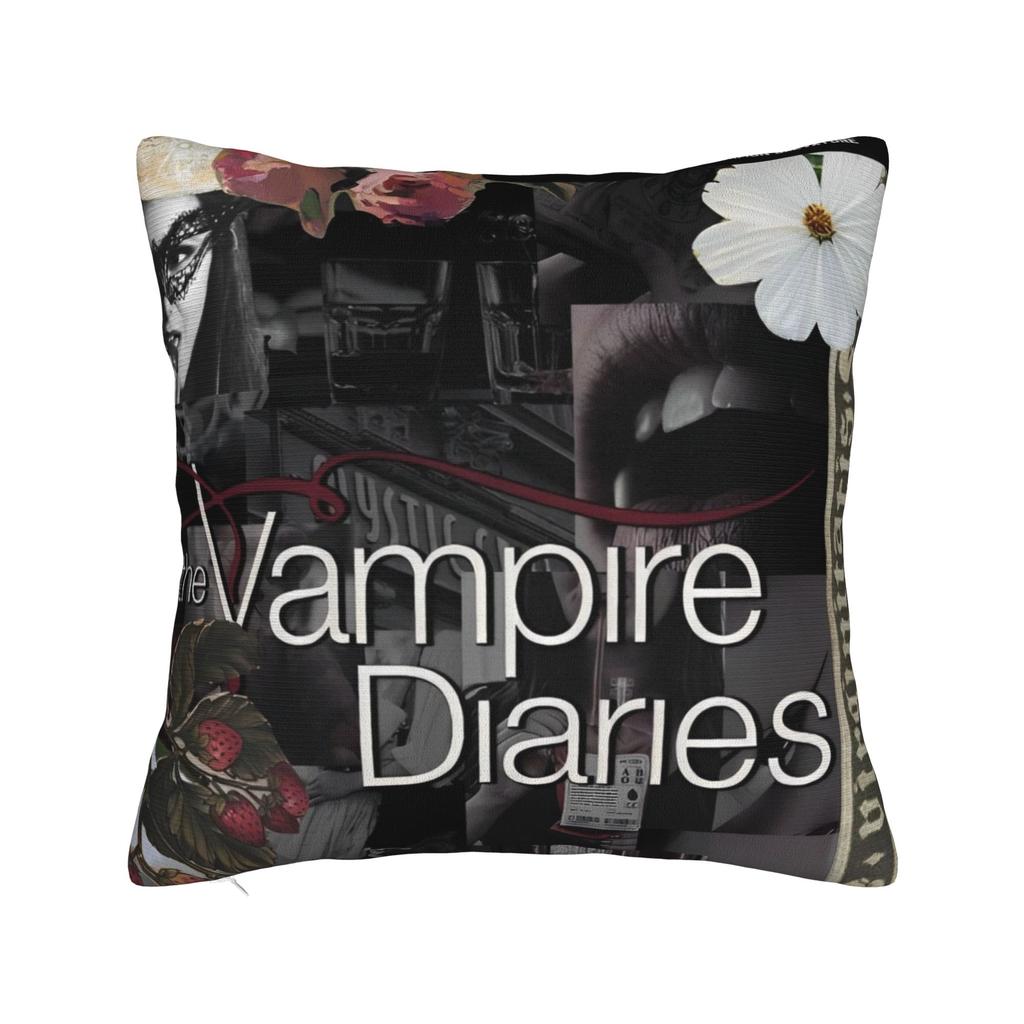 The Vampire Diaries Cartoon Pillowcase Polyester Cushion Cover Decoration TV Series Throw Pillow Case Cover Seater Wholesale