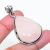 Natural Rose Quartz Gemstone Handmade 925 Sterling Silver Pendant 1.89" AP-15289