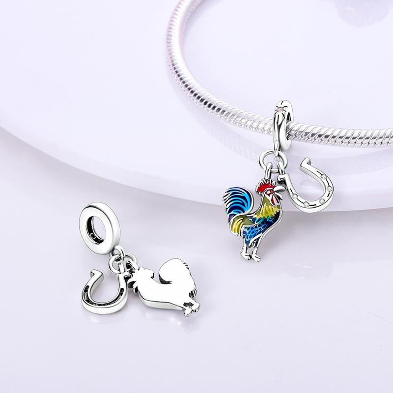 925 Sterling Silber Herz Candy Anhänger Charms Tiger Bier Flasche Perlen Fit Original Armband Für Frauen 