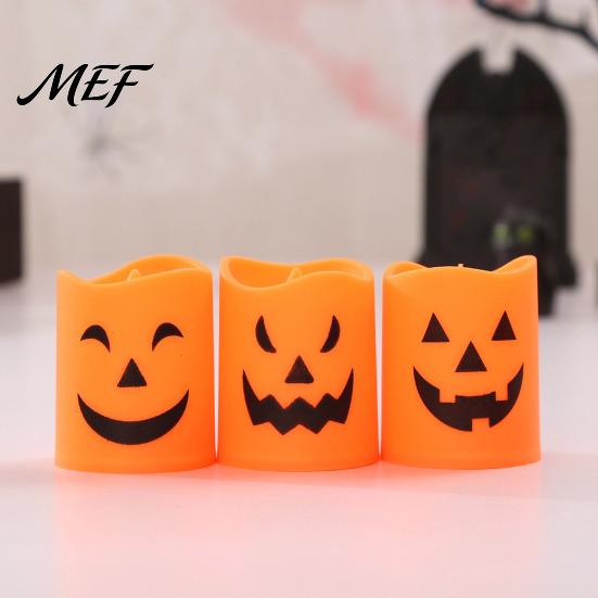 Scary Theme Party Supplies 6 Pcs Battery Operated Flameless Tea Lights, Orange Flickering Electric Fake Halloween Led Candle Candles, Spooky