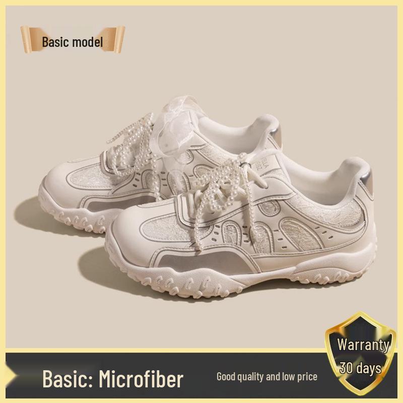 

2025 White Mesh Women s Ballet-Style Trainers with Thick Soles and Hidden Heels for Spring/Summer. 38