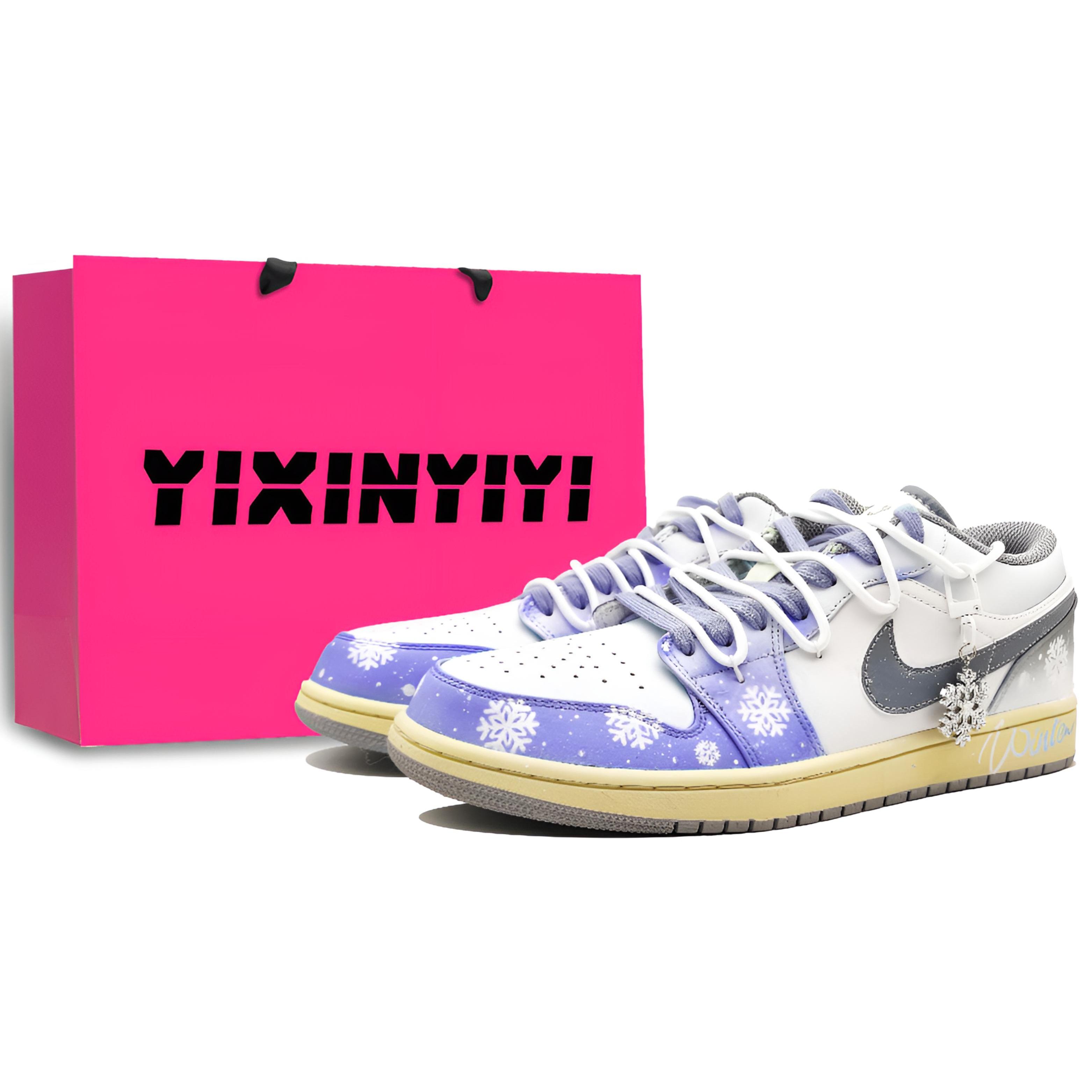 

Jordan Air Jordan 1 Low top Vintage Basketball Shoes Unisex Crystal Purple 553558-053(Team400-) 47.5