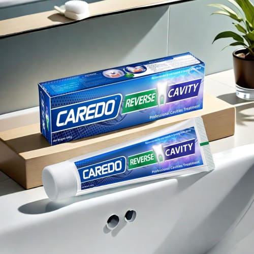 CAREDO Adult Toothpaste, Cavity Prevention & Treatment, Fluoride-Free, Hydroxyapatite, Tartar Removal, Waterless, Enamel Repair, Filling Support, 100g