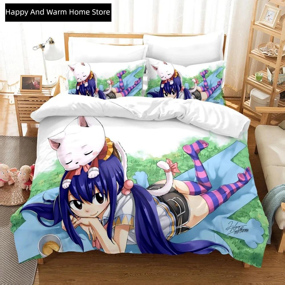 3D Print Anime Fairy Tail Logo Natsu Beding Set Young Boys Young Girls Twin Quen Sized Dimensions Soft Duvet Cover Pilowcase Bed Young Boys Adult