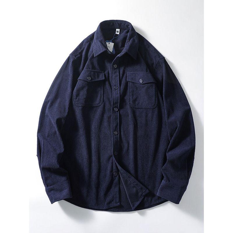 American Retro Corduroy Shirt Men's Fall/Winter Silm Long Sleeves Overalls Export Cattle Goods Casual Shirt