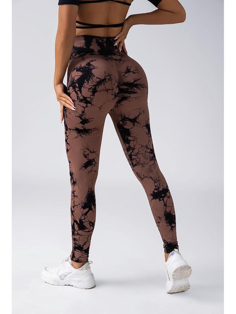 TY Tie-Dye Yoga Leggings: High-Elastic, Hip-Lifting, Tummy-Flattening Fitness Pants for Yoga and Running.