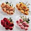 Artificial Rose Bouquet For Wedding Decor And Photography Props With Silk Fabric Material