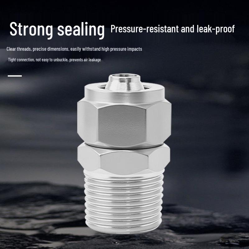 304 Stainless Steel Pneumatic Quick Connect Fitting for Air Hose and PTFE Tube, PC8-02.