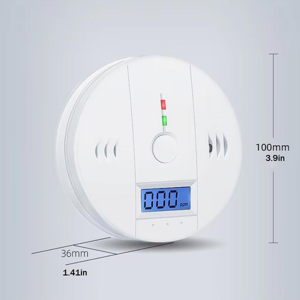 Carbon Monoxide Detector Alarm New Photoelectric Sensor Sound Warning LCD Digital Display Home Indoor CO Poisoning Siren