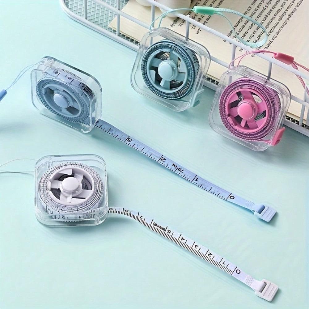 A Cute Soft Tape Measure Of 2 Meters/6 Feet, Featuring A Portable Retractable Locking Mechanism And Clear Centimeter/Inch Markings - Ideal For Sewing