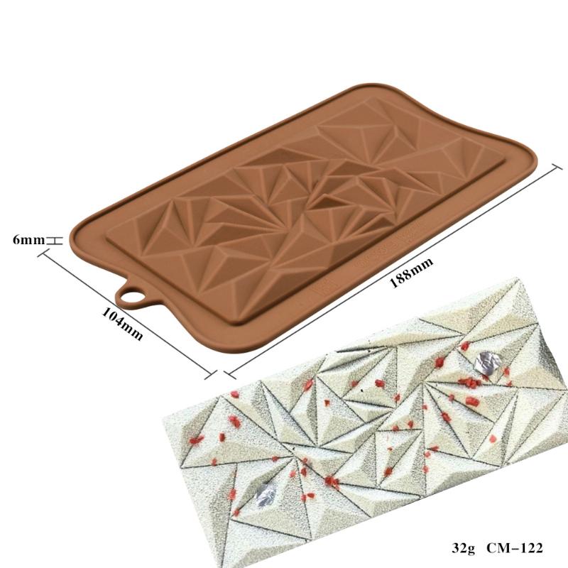 New Silicone Chocolate Mold Multiple Square Shapes Cake Mould Jelly Candy 3D DIY Kitchen Accessories Reusable Baking Tools