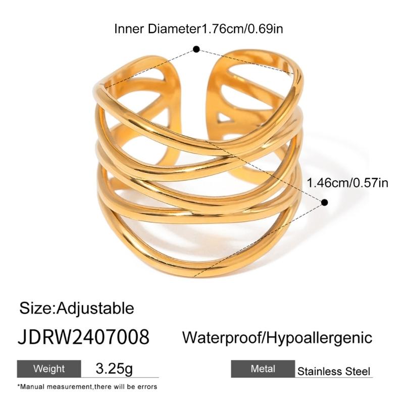 Irregular Dating Rings Adjustable Finger Rings Exaggerated Open Rings Finger Jewelry Suitable for Party and Daily