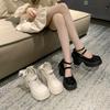 Summer New Sweet Bow Mary Jane Versatile Temperament Comfortable Fashion Light Mouth Thick Heel Small Leather Shoes