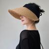 Woven Empty Top Hat Sunscreen Summer Sun Cap Fashion Straw Visor Cap  Girl
