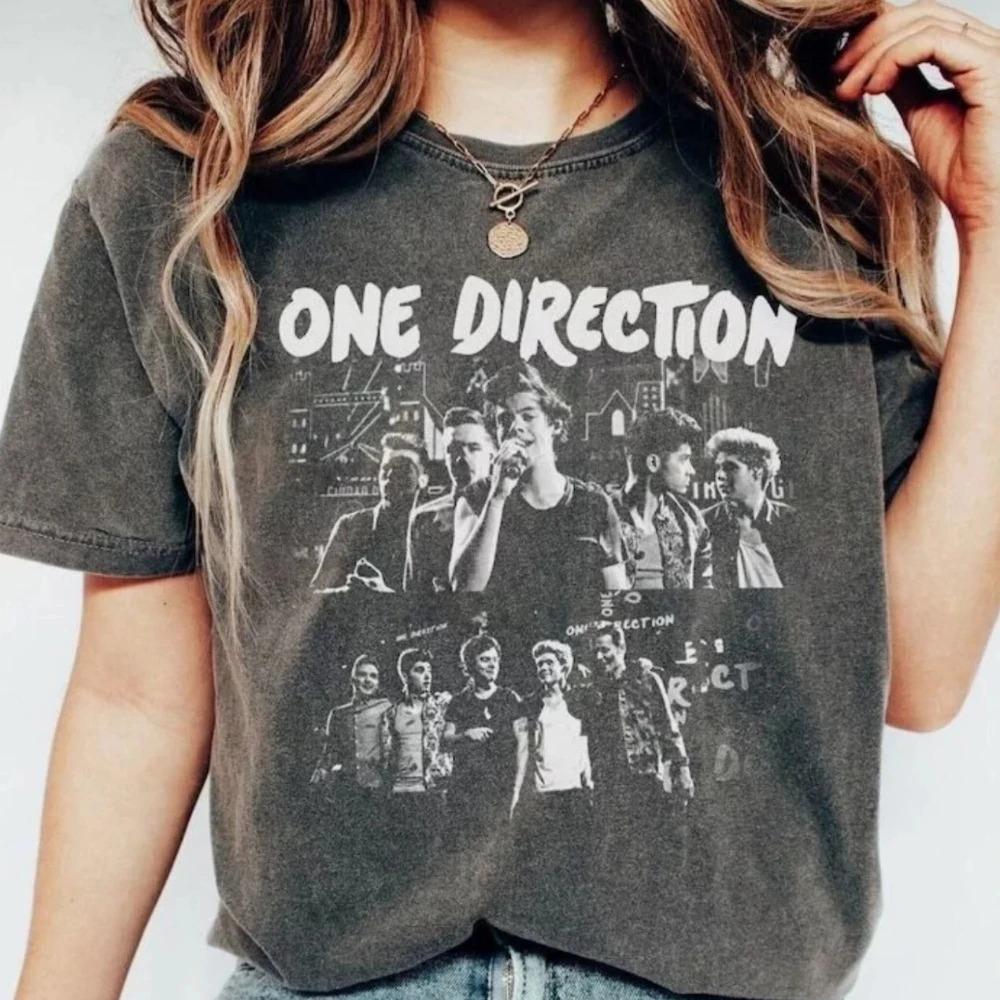 

2026 One Direction World Tour T-shirt, One Direction Country Style Loose Fit T-shirt, Unisex, All Seasons,Cotton T-shirtHip Hop Streetwear Oversized XXL чорний
