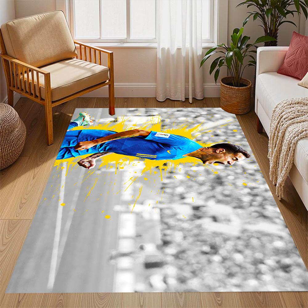 Brazilian Soccer Player Action. Carpet Perfect for Dormitory Kitchen Balcony Foyer Anti-slip Rug Decorate Offices Perfect Birthday/Christmas Gift Idea