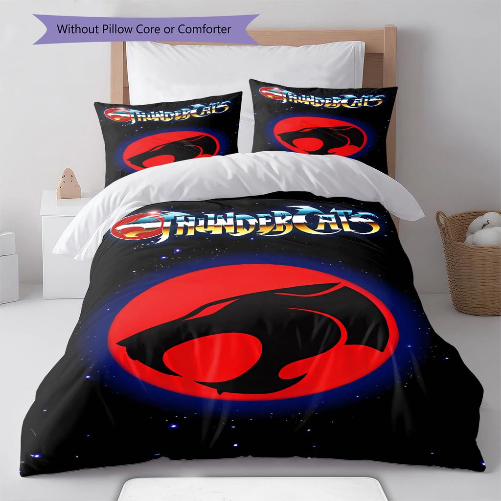 H260212ThunderCats Pattern Bedding,Quilt Set Quilt Cover Pillowcase Home Birthday Gift (1 * duvet cover + 2 * pillowcase, without core)