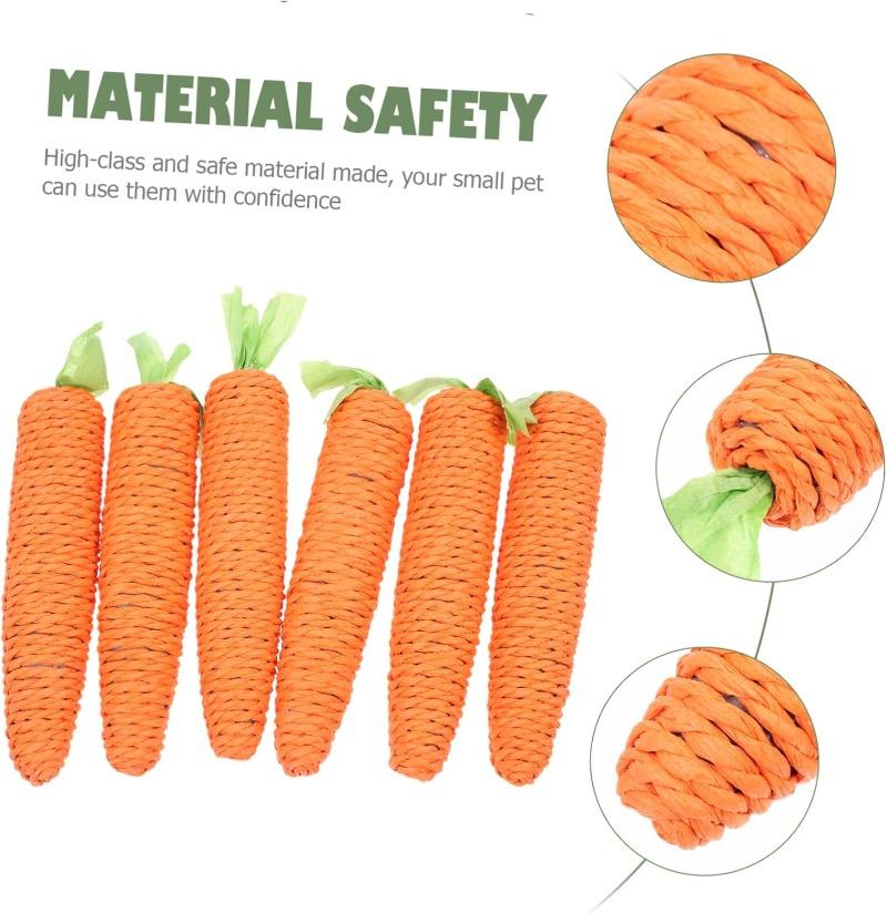 Cat Toy Carrot Sound Pet Products Bite Resistant Paper Rope Scratcher Clean Teeth Interactive Play Cat Carrot Chew Toy for Cat