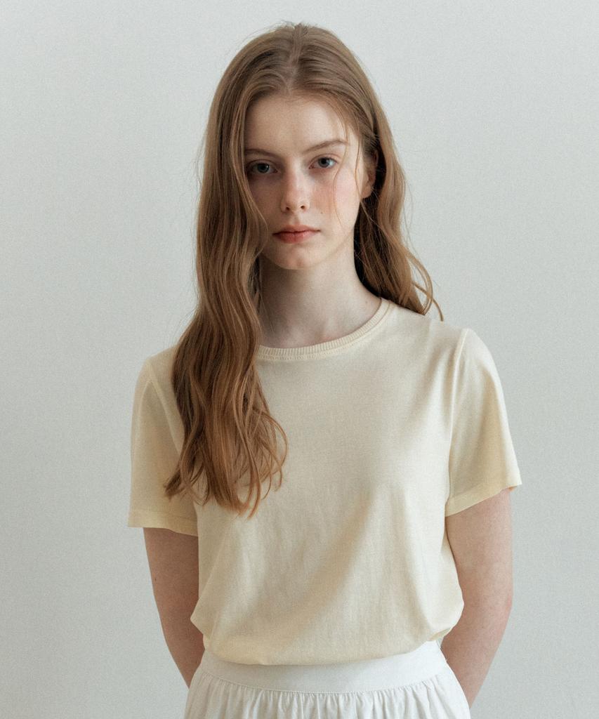 YUPPE Basic Tencel T-Shirt_Cream