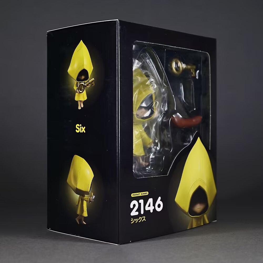 Anime Little Nightmares Nendoroid #2146 Q Version Six Yellow Raincoat Action Figures PVC Model Desktop Ornament Gift Collectible