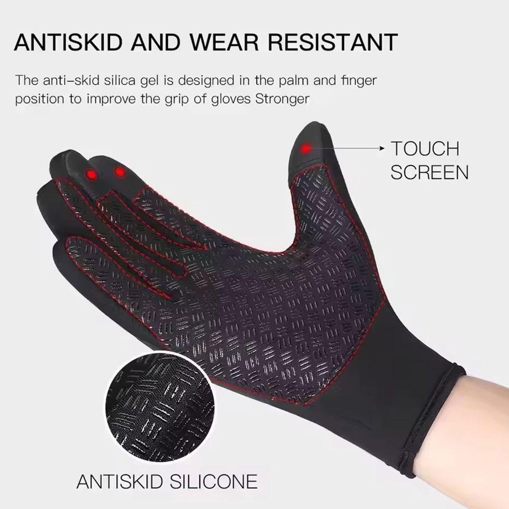Touchscreen Full Finger Winter Gloves For Men Women Warm Thermal Fleece Gloves Solid Thick Sport Cycling Gloves Outdoor Mittens
