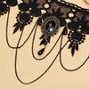 Halloween Jewelry Set for Women Gothic Black Lace Choker Necklace with Earrings