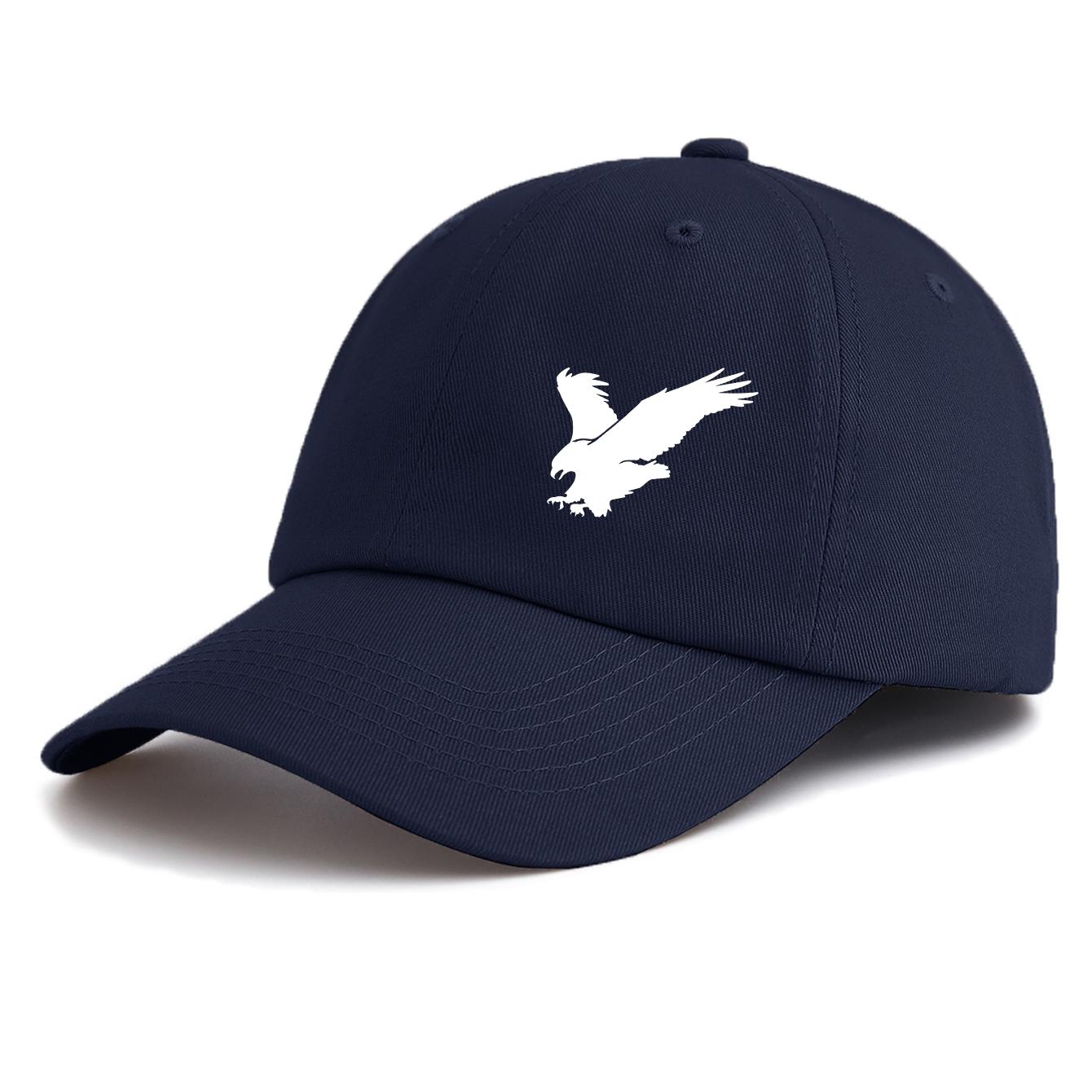 

1pc EAGLE Print Baseball Cap for Adults,Minimalist Retro Style Casual Soft Adjustable Dad Hat,Perfect As Gift темно-синього кольору