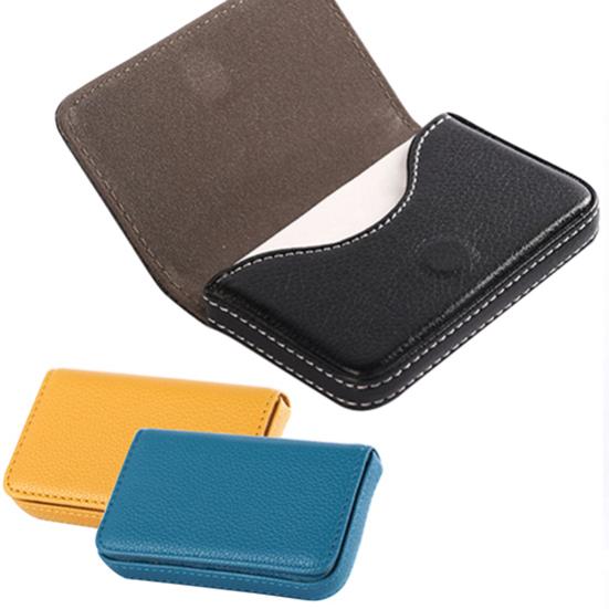 Faux Leather Magnetic Closure Business ID Name Pack Credit Card Holder Pocket Box