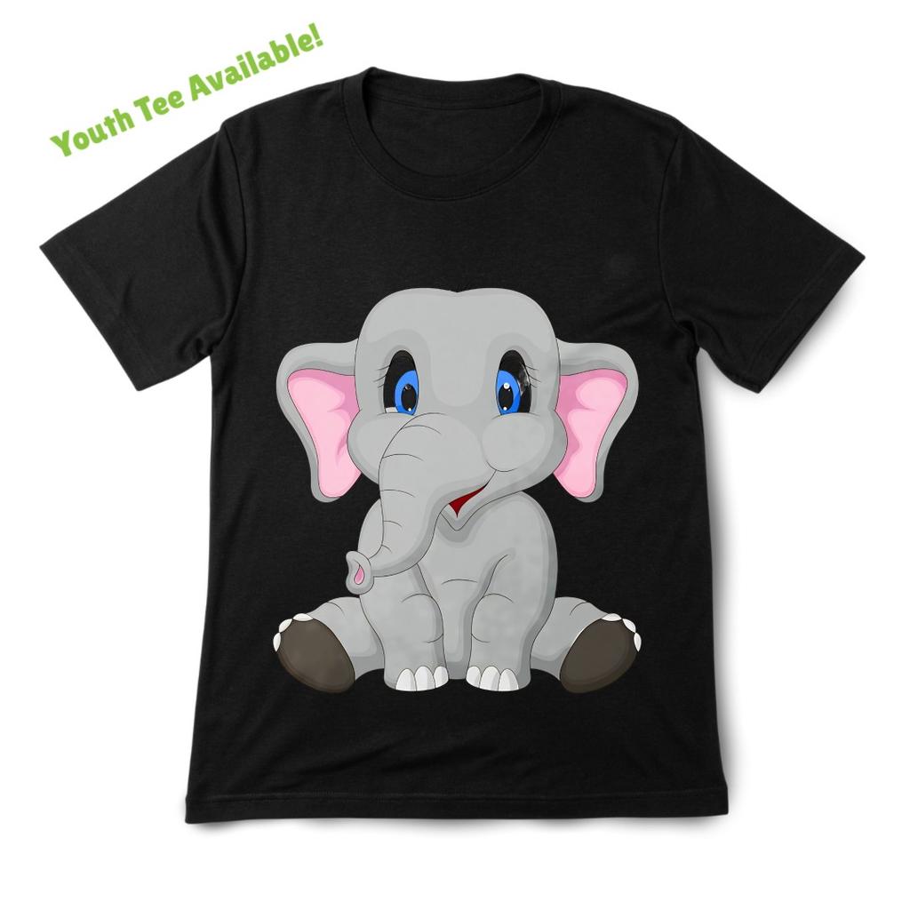 Kids'&Youth Cute Cartoon Elephant Print Casual Wear T-shirt|Trendy Crew Neck Tee