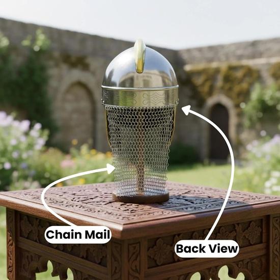 Viking Helmet with Chainmail, Norse Warrior Steel Helmet, Medieval Knight Armor Vendel Style LARP, Cosplay