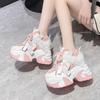Fashion 10.5CM Summer Women Mesh Sneakers New Casual Platform Trainers Chunky Shoes Heels Wedge Breathable Height Increasing Shoes Woman