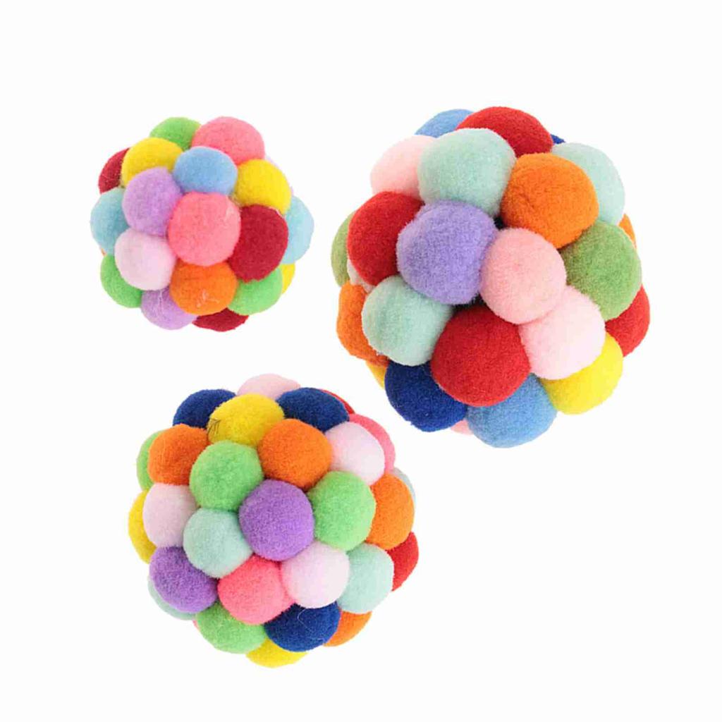Pet Colorful Plush Toy Playing Ball Dog Puppy Cat Exercise Interactive Training Tool