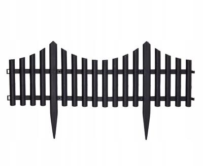 Garden Plastic Palisade Edging Fence Black 32x60cm 1pc