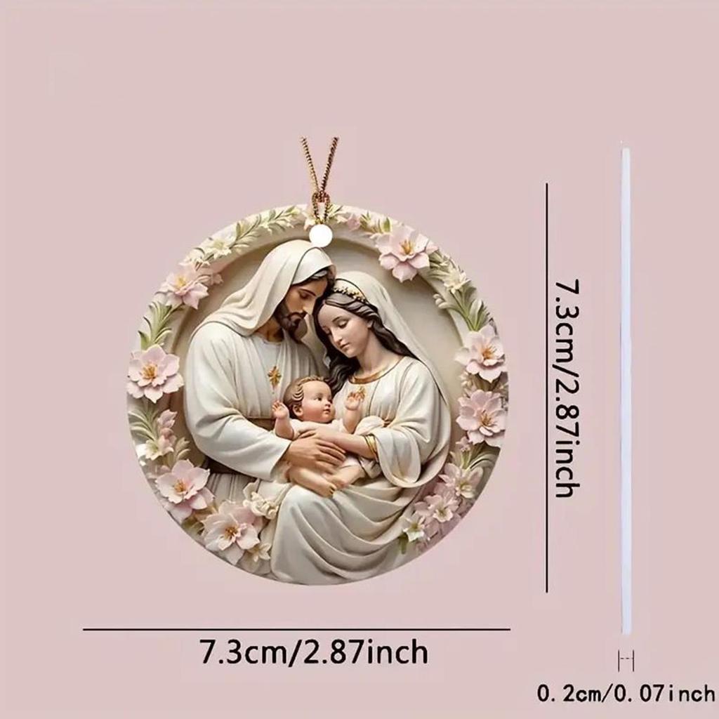 Nativity Christmas Ornaments 2D Acrylic Religious Holy Family Decoration Nativity Ornaments For Christmas Tree For Women Men