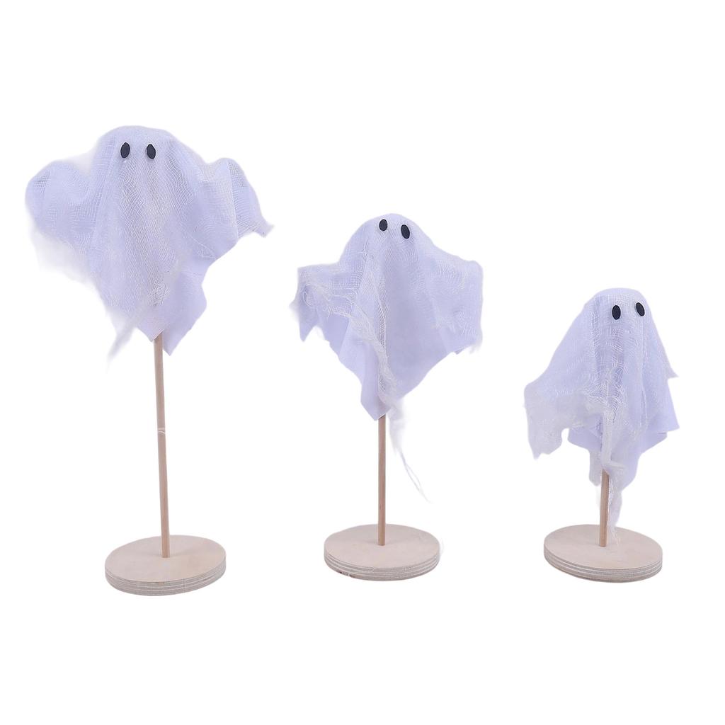 3pc Halloween Party Decoration Scary Spooky Atmosphere Layout Props Ghost Small Ornaments Haunted House White Decor
