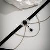 Punk Lace Choker Retro Choker Black Gothic Lolita Teardrop Tassel Necklace